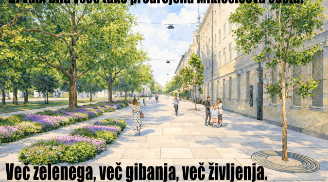 Na Miklošičevi cesti dogodek za vključevanje javnosti v razmislek o prihodnji ureditvi prostora