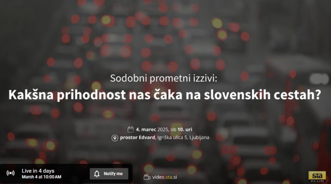 STA organizira Okroglo mizo STAkluba: Sodobni prometni izzivi: Kakšna prihodnost nas čaka na slovenskih cestah?