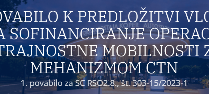 Združenje mestnih občin je objavilo povabilo za sofinanciranje operacij trajnostne mobilnosti