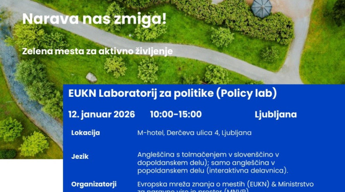 Narava nas zmiga! Zelena mesta za aktivno življenje - laboratorij za politike (policy lab)