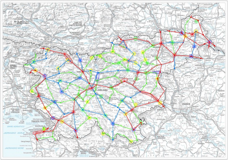 Kolesarske povezave v Sloveniji 2020 | Avtor Fakulteta za gradbeništvo in geodezijo